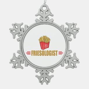 Funny French Friover Schneeflocken Zinn-Ornament