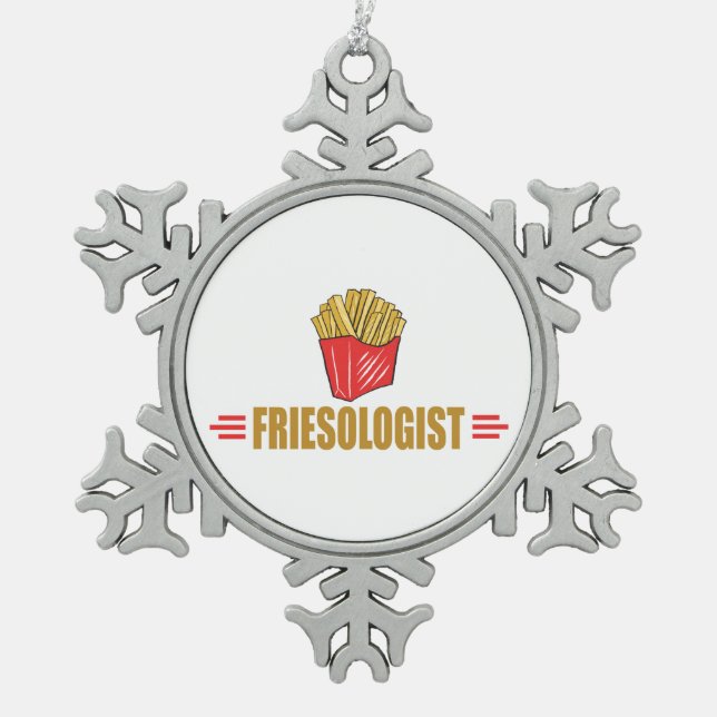 Funny French Friover Schneeflocken Zinn-Ornament (Vorderseite)