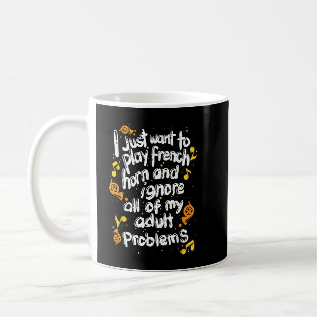 Funny French Horn Musical Instrument French Horn P Kaffeetasse (Links)