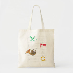 Funny French Hornist Gift Eat Sleep Spiel Französi Tragetasche
