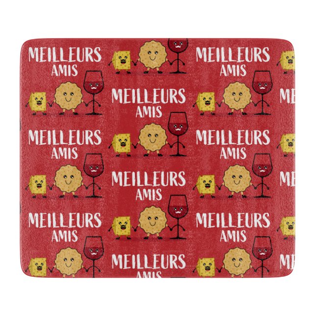 Funny French käse love Cutting Board Schneidebrett (Vorderseite)