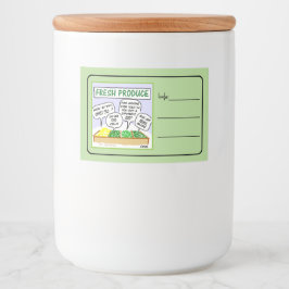 Funny Fresh Gemüse Cartoon Zuhause Canning Lebensmitteletikett