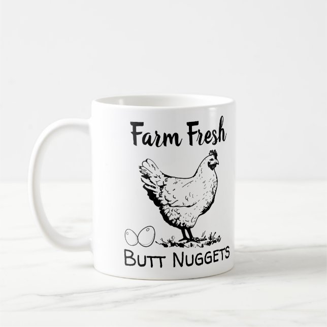 Funny Fresh Hintern Nuggets Hühnereier Kaffeetasse (Links)