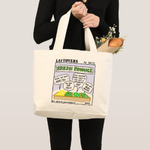Funny Fresh Produce Laftovers Cartoon Tasche