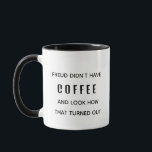 Funny Freud hatte keine Kaffeepsychologie Tasse<br><div class="desc">Beginnen Sie Ihren Tag mit einer Touch Spaß und einer gesunden Koffeindosis! Diese sonderbare Tasse zeigt das freche Zitat: "Freud hatte keinen Kaffee und sah, wie das ausging", das einem der Großen der Psychologie einen spielerischen Node bietet. Egal, ob Sie Therapeut, Psychologe oder einfach jemand sind, der ein gutes, mit...</div>