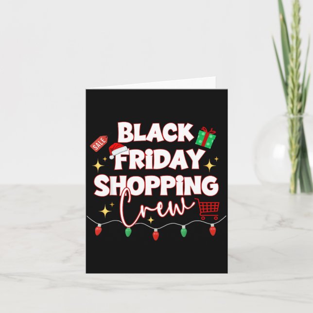 Funny Friday Shopng Crew Christmas Black Shopng Fa Karte (Vorderseite)