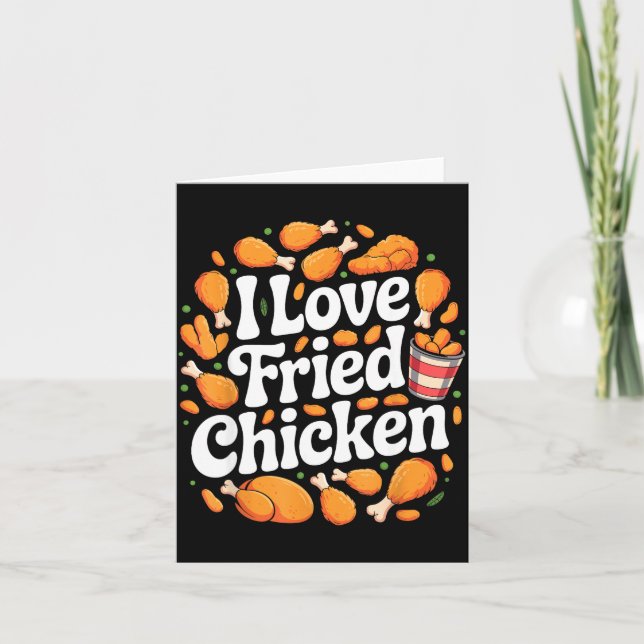 Funny Fried Chicken Art For Men Women Kids Fast Fo Karte (Vorderseite)