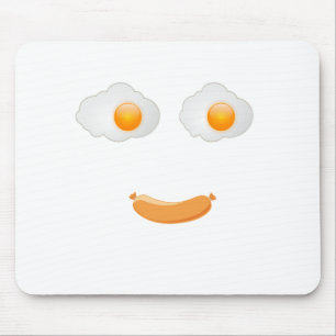 Funny Fried Egg Food Face Mousepad