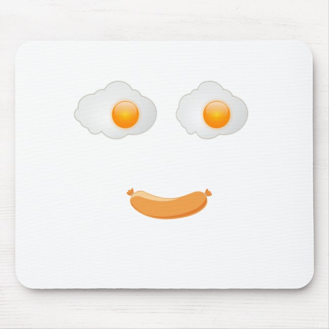 Funny Fried Egg Food Face Mousepad (Vorne)