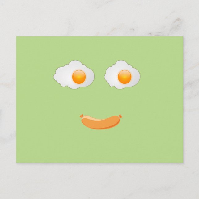 Funny Fried Egg Food Face Postkarte (Vorderseite)