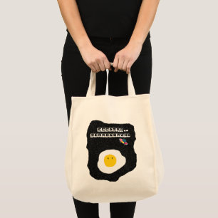 Funny Fried egg im Raum Tragetasche