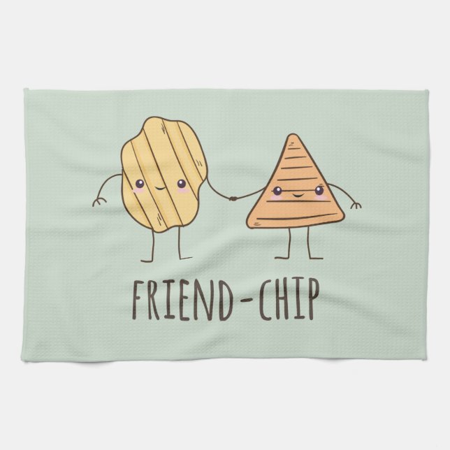 Funny Friend Chip Kartoffelchips Geschirrtuch (Horizontal)