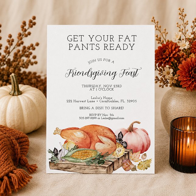 Funny Friendsgiving Fest Einladung (Thanksgiving Feast Invitation)