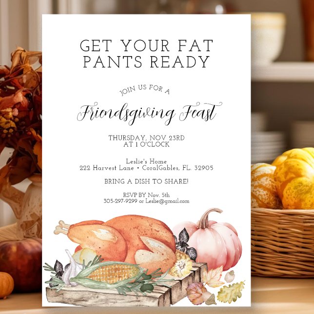 Funny Friendsgiving Fest Einladung (Turkey Meal - Thanksgiving Invitation)