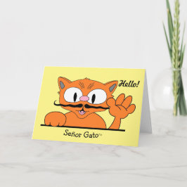 Funny Friendship Card Meow's It Goin'? Cartoon Cat Karte