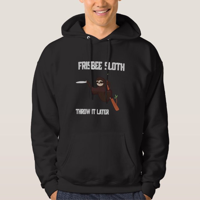Funny Frisbee Sloth Disc Golf Ultimate Hoodie (Vorderseite)