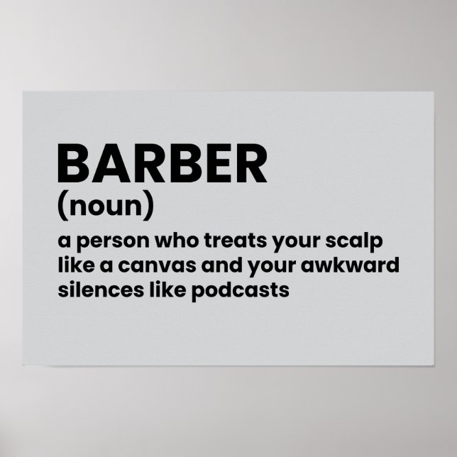 Funny Friseur Barber Definition Poster (Vorne)