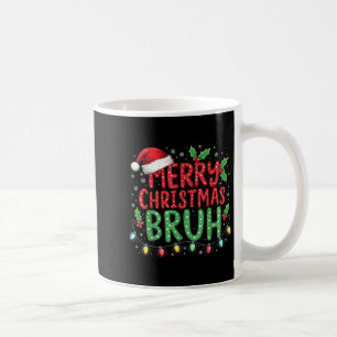 Funny FroChristmas Bruh Xmas Lights Weihnachtsmann Kaffeetasse