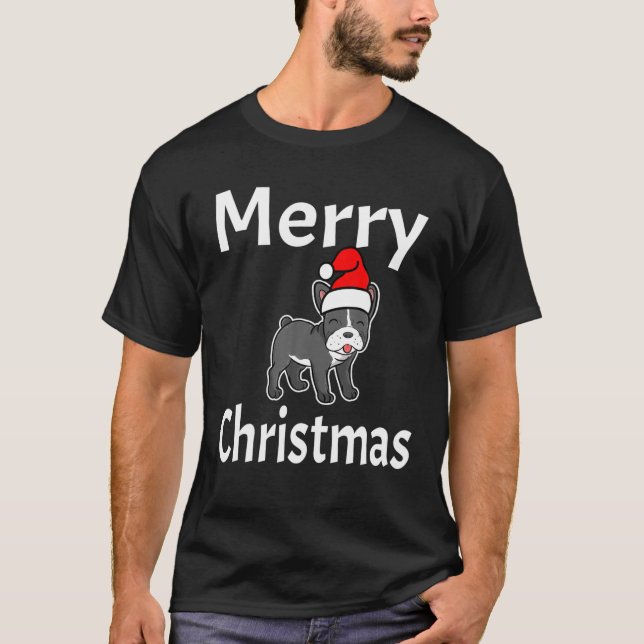 Funny FroChristmas French Bulldog Dog Lover Ani T-Shirt (Vorderseite)
