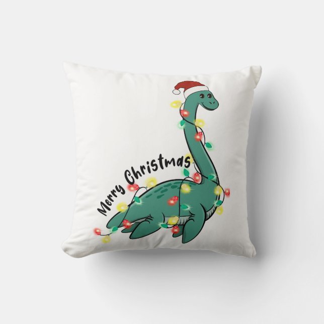Funny FroChristmas Lochness Monster Kissen (Vorderseite)