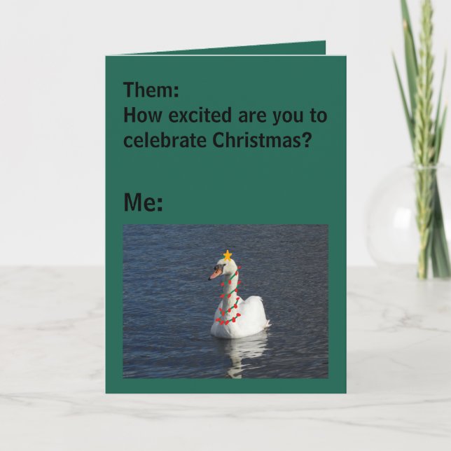 Funny FroChristmas Swan Card Karte (Vorderseite)