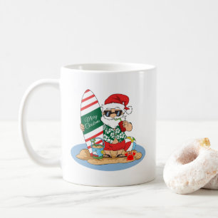 Funny FroChristmas Weihnachten auf Summer Surf Bea Kaffeetasse