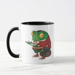 Funny Frog Art Illustration von Froschfressern Tasse