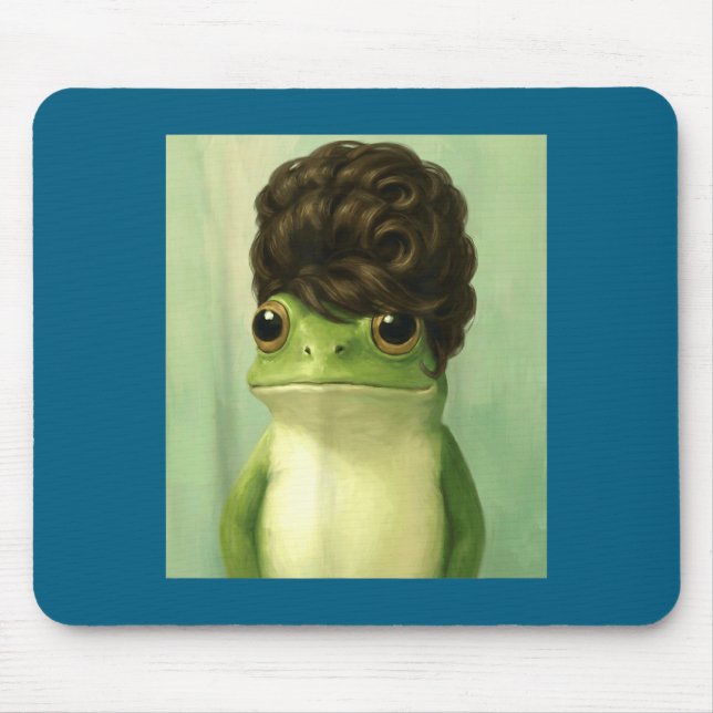 Funny Frog Beehive Bob Haircut Meme  Mousepad (Vorne)