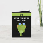 Funny Frog Black Custom Son 30. Geburtstag Karte<br><div class="desc">Funny Frog Black Custom Son 30. Geburtstag, ein einzigartiges Design für jeden, der etwas Besonderes für seinen Sohn zu seinem Geburtstag suchen. Das Design verfügt über einen lustigen Frosch vorne mit anpassbarem Text, den Sie personalisieren können, sodass Sie nicht zögern, es anzupassen, um Ihre eigene Geburtstagseinladung zu machen. Wenn Sie...</div>