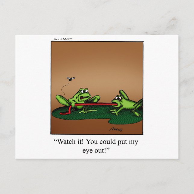 Funny Frog Cartoon Kunstgeschenke! Postkarte (Vorderseite)