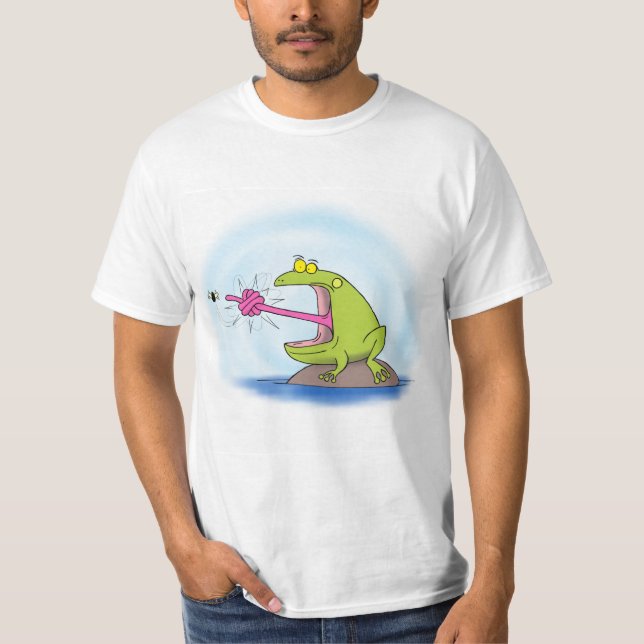 Funny Frog Cartoon. T-Shirt (Vorderseite)