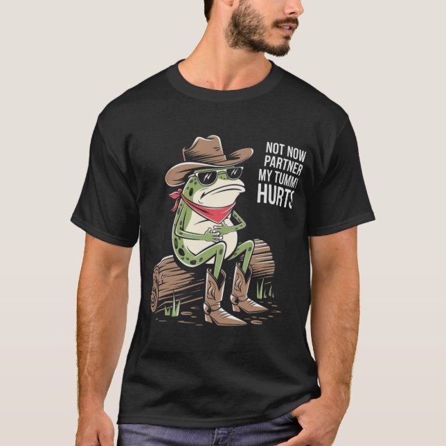 Funny Frog Cowboy Unisex T-Shirt (Vorderseite)