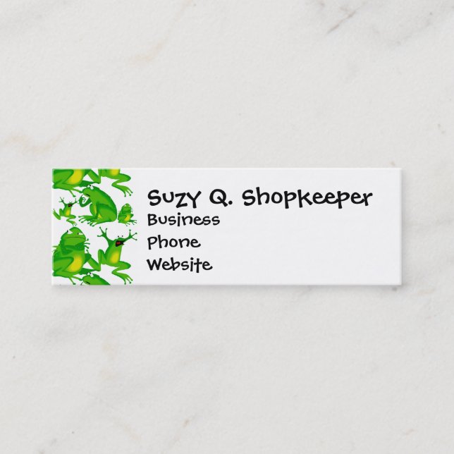 Funny Frog Emotionen Angry Mad Neugierige, erschre Mini Visitenkarte (Vorderseite)