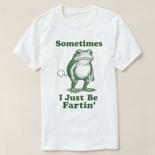 Funny Frog Fartin’ Meme Design T-Shirt (Design vorne)