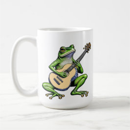 Funny Frog Gitarre spielen Personalisiert Kaffeetasse