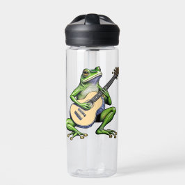 Funny Frog Gitarre spielen Personalisiert Trinkflasche