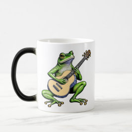 Funny Frog Gitarre spielen Personalisiert Verwandlungstasse