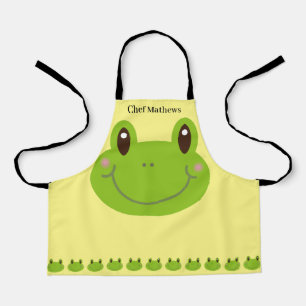 Funny Frog Green Animal mit Kid Name Schürze