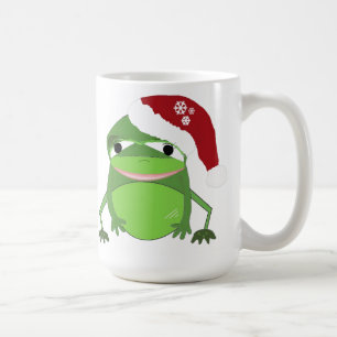 Funny Frog in einer Weihnachtsmannmütze Tasse