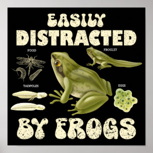 Funny Frog Lover leicht von Fröschen abgelenkt Poster