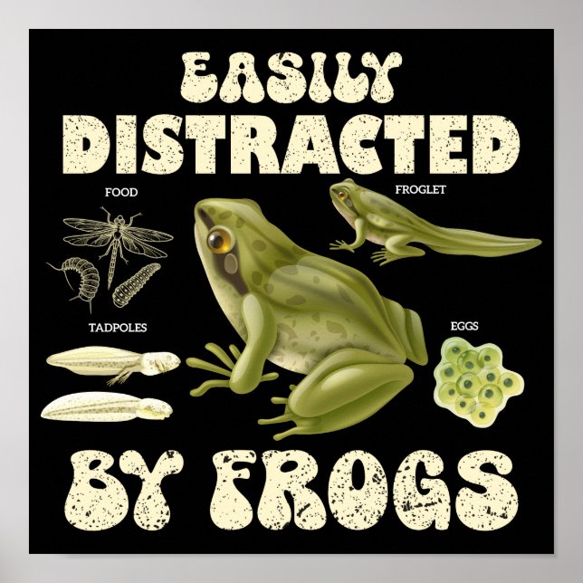 Funny Frog Lover leicht von Fröschen abgelenkt Poster (Vorne)