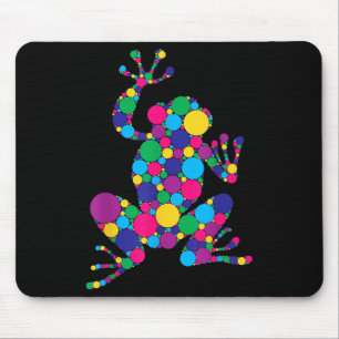 Funny Frog Lovers Polka Dot Art Student Happy Dot Mousepad