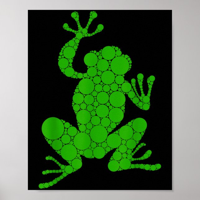 Funny Frog Lovers Polka Dot Art Student Happy Dot Poster (Vorne)