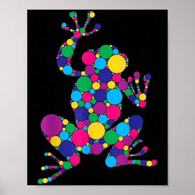 Funny Frog Lovers Polka Dot Art Student Happy Dot Poster (Vorne)