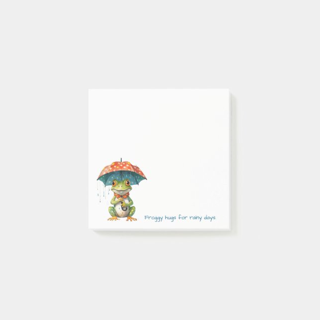 Funny Frog Notes – Rainy Day Joy Post-it Klebezettel (Vorderseite)