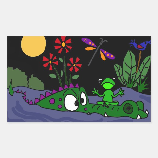 Funny Frog on Alligator Nose Stickers (Vorderseite)