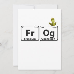 Funny Frog Periodic Table Elements Funny Science Dankeskarte