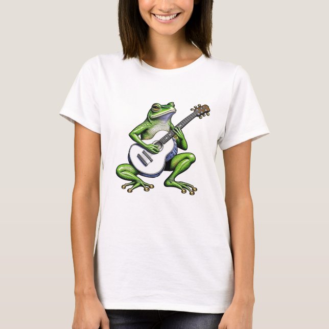 Funny Frog Playing Guitar T-Shirt (Vorderseite)