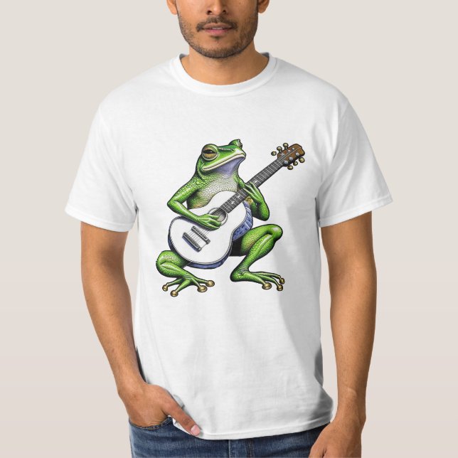 Funny Frog Playing Guitar T-Shirt (Vorderseite)
