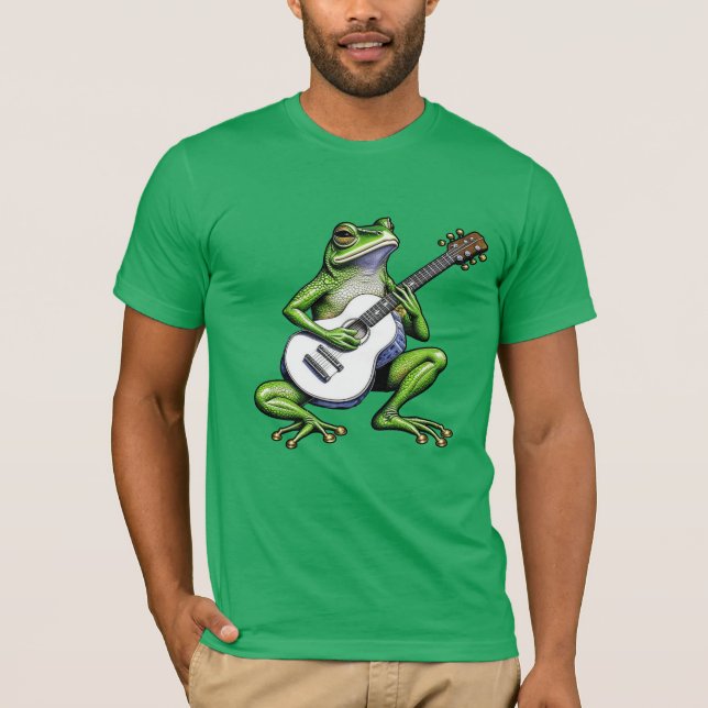 Funny Frog Playing Guitar T-Shirt (Vorderseite)